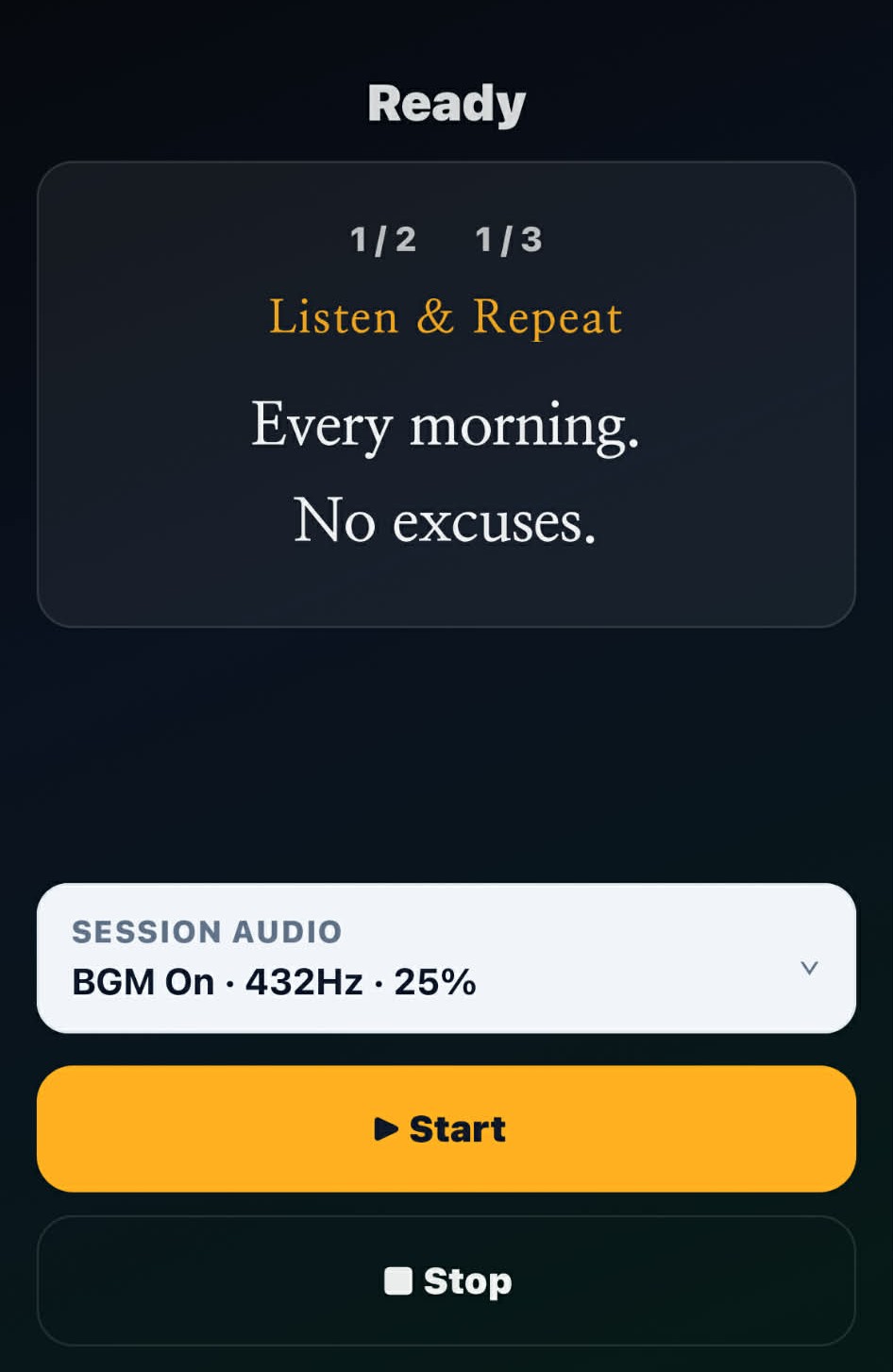 BeGold - Ready to start session
